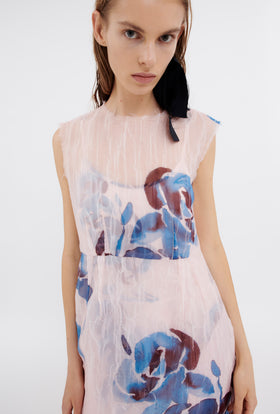 Painted Peonies Kleid, Capri Blue from ODEEH 