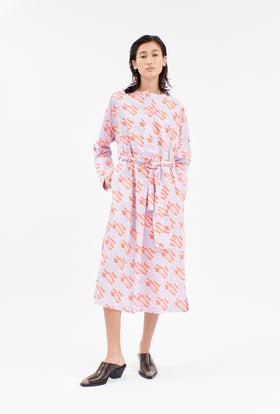 Striped Pool Chairs Kleid, Flamingo from ODEEH 