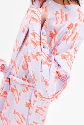 Striped Pool Chairs Kleid, Flamingo from ODEEH 