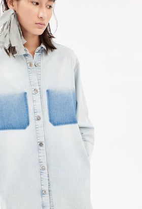 Heavily Bleached Denim Kleid, Horizon from ODEEH 