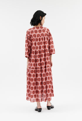Abstract Pansies Kleid, Rusty Red from ODEEH 