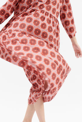 Abstract Pansies Kleid, Rusty Red from ODEEH 