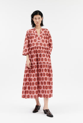 Abstract Pansies Kleid, Rusty Red from ODEEH 