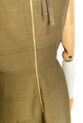 Shiny Oxford Kleid, Brown Olive from ODEEH 