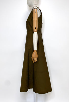 Shiny Oxford Kleid, Brown Olive from ODEEH 