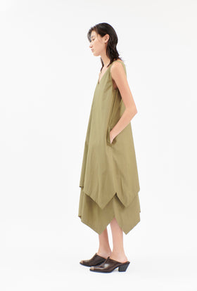 Poplin Kleid,  Dark Olive from ODEEH 