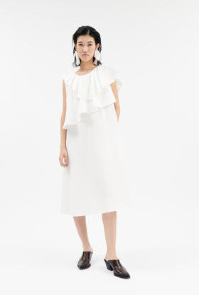 Diagonal Popeline Kleid, Milk from ODEEH 