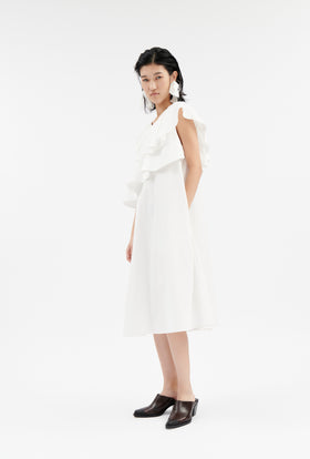 Diagonal Popeline Kleid, Milk from ODEEH 
