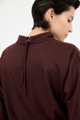 Light Wool Jersey Kleid, Chianti from ODEEH 