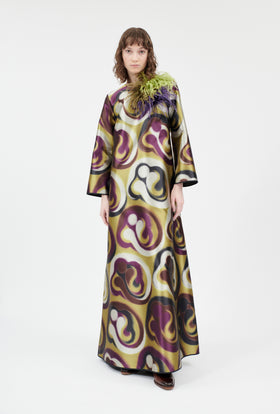 Shiny Serge Blurred Paisley Kleid, Merlot from ODEEH 