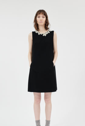 Heavy Georgette Kleid, Jet Black from ODEEH 