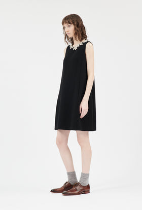 Heavy Georgette Kleid, Jet Black from ODEEH 