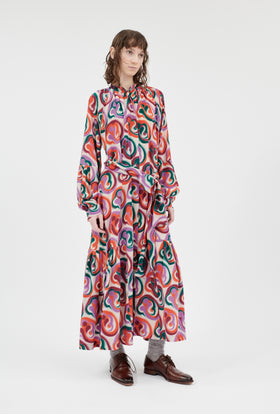 Blurred Paisley Kleid, Blood Orange from ODEEH 