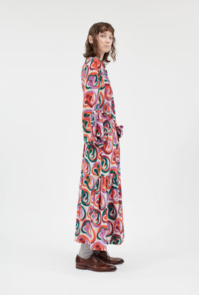 Blurred Paisley Kleid, Blood Orange from ODEEH 