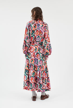 Blurred Paisley Kleid, Blood Orange from ODEEH 