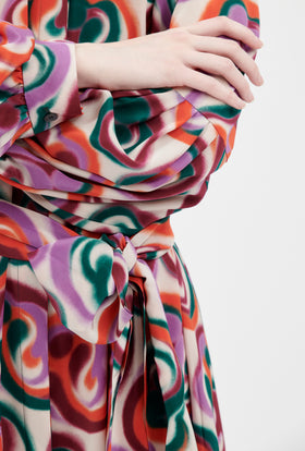 Blurred Paisley Kleid, Blood Orange from ODEEH 