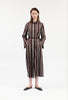 PAINTED STRIPES / TWILL Kleid, Cordovan from ODEEH 