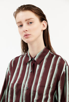 PAINTED STRIPES / TWILL Kleid, Cordovan from ODEEH 