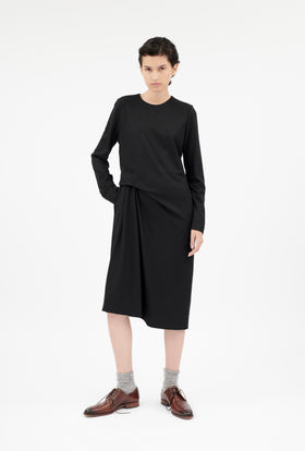 Light Wool Jersey Kleid, Jet Black from ODEEH 