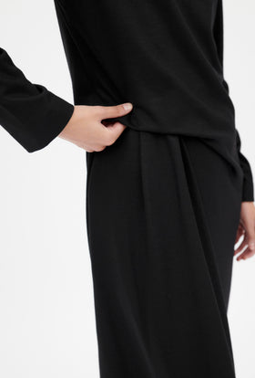 Light Wool Jersey Kleid, Jet Black from ODEEH 