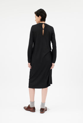 Light Wool Jersey Kleid, Jet Black from ODEEH 