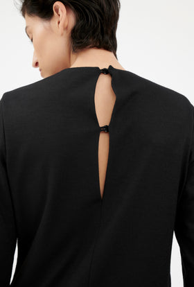 Light Wool Jersey Kleid, Jet Black from ODEEH 
