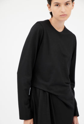 Light Wool Jersey Kleid, Jet Black from ODEEH 