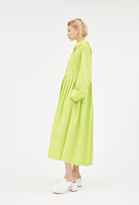 Poplin Kleid, Acid Green from ODEEH 