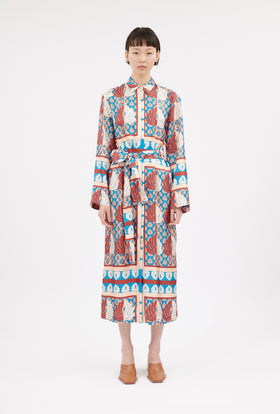 Palm Fans Kleid, English Red from ODEEH 