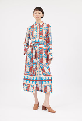 Palm Fans Kleid, English Red from ODEEH 