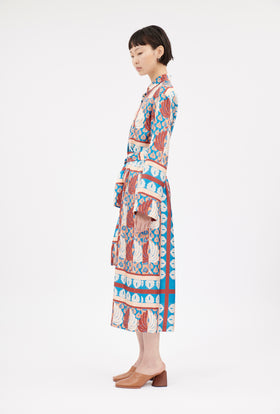 Palm Fans Kleid, English Red from ODEEH 