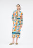 Palm Fans Kleid, Caribbean Blue from ODEEH 