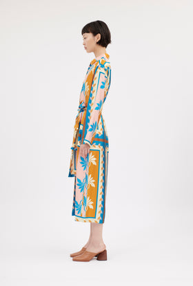 Palm Fans Kleid, Caribbean Blue from ODEEH 