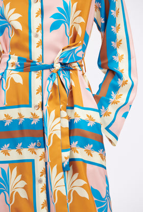 Palm Fans Kleid, Caribbean Blue from ODEEH 