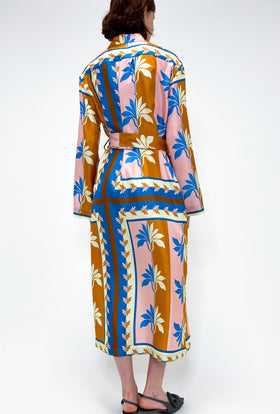 Palm Fans Kleid, Caribbean Blue from ODEEH 