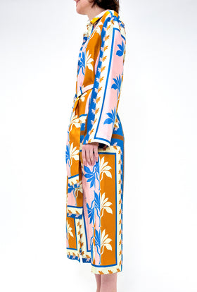 Palm Fans Kleid, Caribbean Blue from ODEEH 