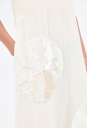 Structured Cotton Linen Kleid, Ice from ODEEH 
