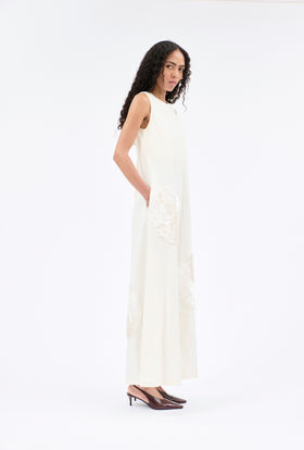 Structured Cotton Linen Kleid, Ice from ODEEH 
