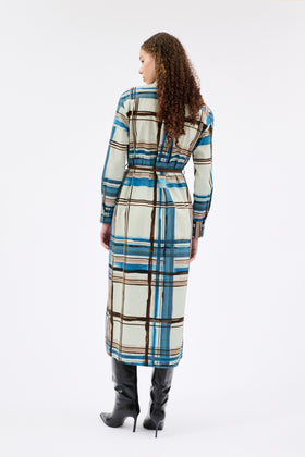 PAINTED MADRAS Kleid, Cobalt from ODEEH 