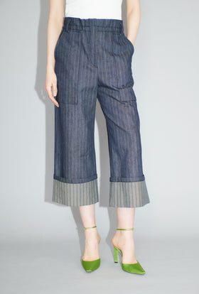 Striped Denim Hose, Iron from ODEEH 