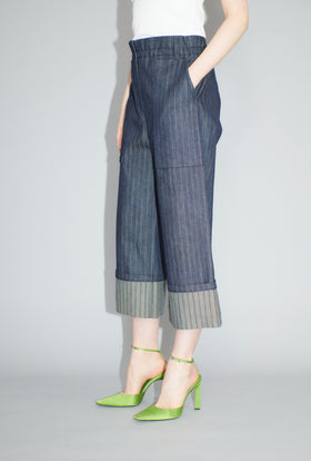 Striped Denim Hose, Iron from ODEEH 