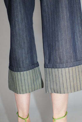 Striped Denim Hose, Iron from ODEEH 
