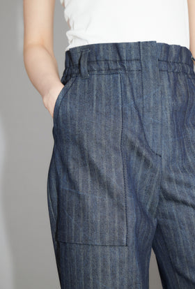 Striped Denim Hose, Iron from ODEEH 