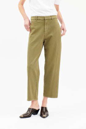 Garment Washed Gab Hose, Olive from ODEEH 