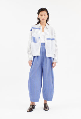 Light Cotton Stripes Bluse, Sky from ODEEH 