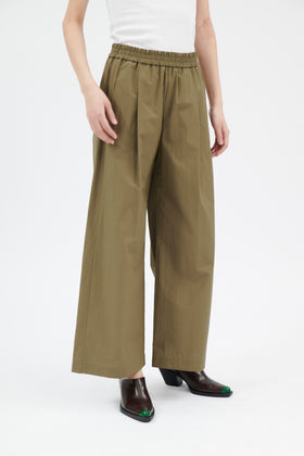 Popeline Hose, Dark Olive from ODEEH 