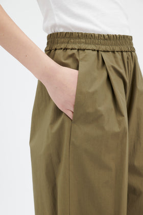 Popeline Hose, Dark Olive from ODEEH 