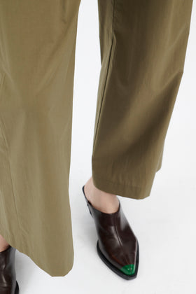 Popeline Hose, Dark Olive from ODEEH 
