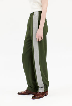 MELANGE JERSEY Hose, Dark Olive from ODEEH 