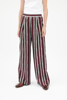 PAINTED STRIPES / TWILL Hose, Cordovan from ODEEH 